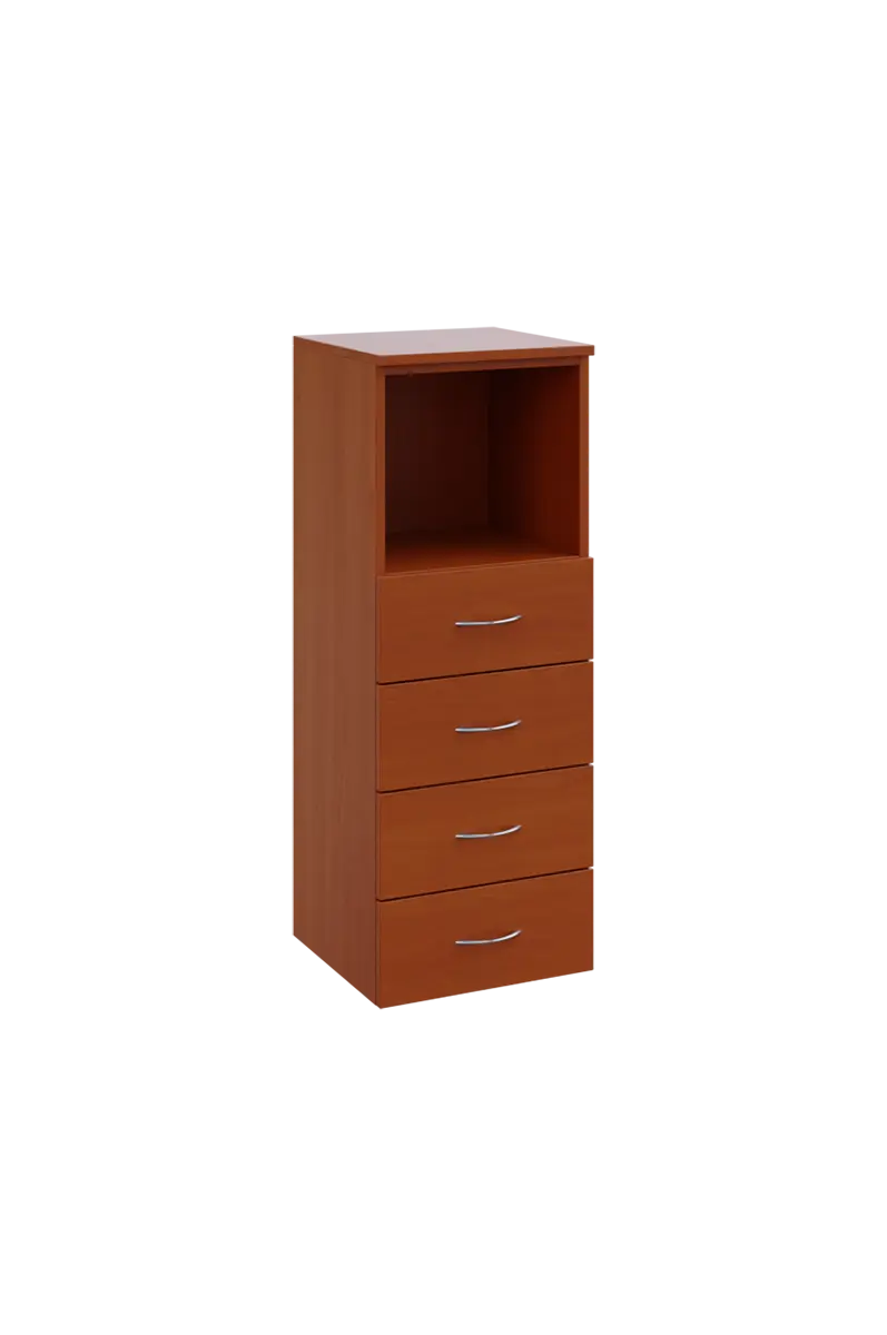 N 3 - 44ZN kancelářská skříň, 4-zásuvková/nika, 1100x400x400, třešeň šumavská